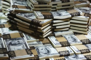 Bundles of money - a million dollars