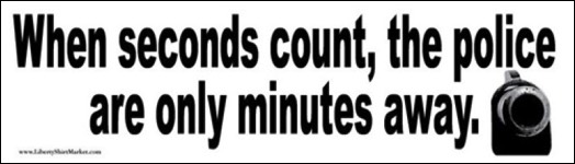 Image courtesy of www.libertyshirtmarket.com/When_seconds_count_Bumper_Sticker_p/141.htm